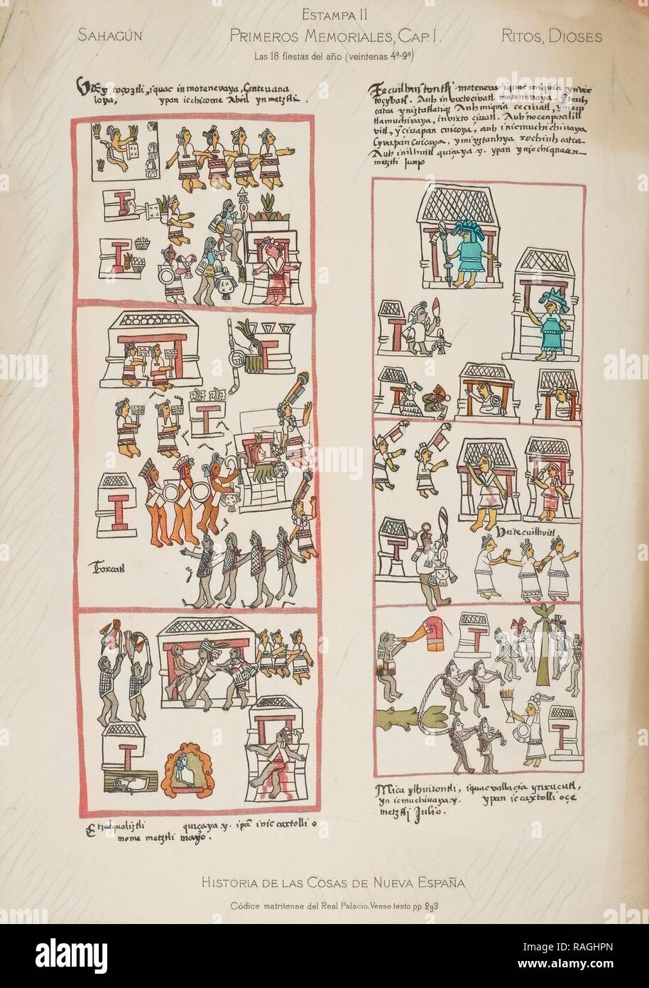 Historia de las cosas de Nueva Espana, Historia de las cosas de Nueva España, Sahagún, Bernardino de, d. 1590 reimagined Stock Photo