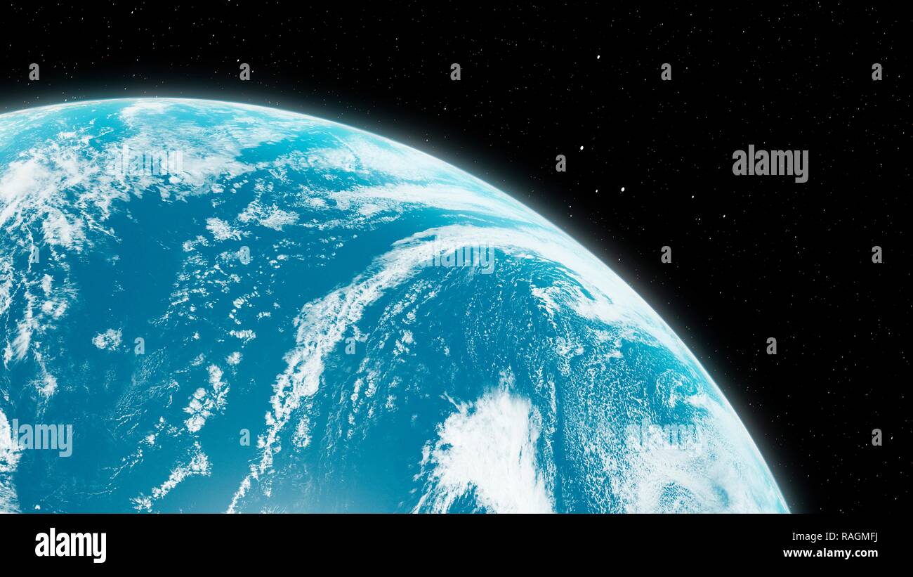 Illustration of the Earth from space Stock Photo - Alamy