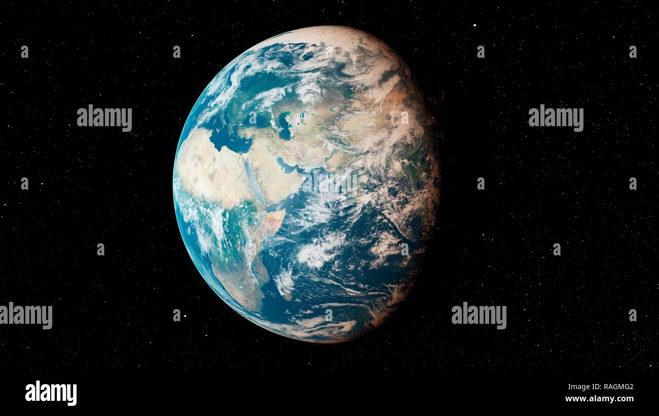 Illustration of the Earth from space Stock Photo - Alamy