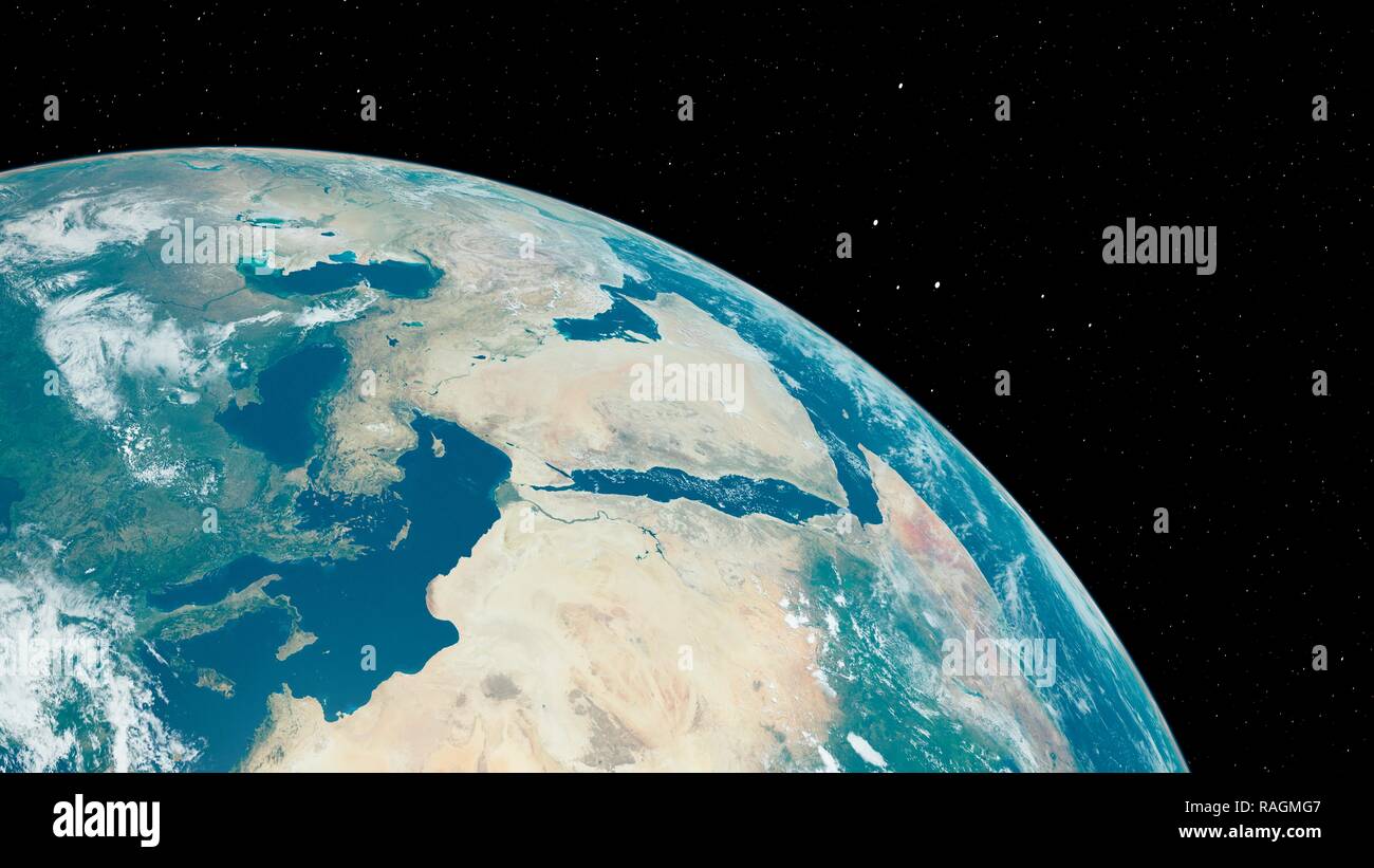 Illustration of the Earth from space Stock Photo - Alamy