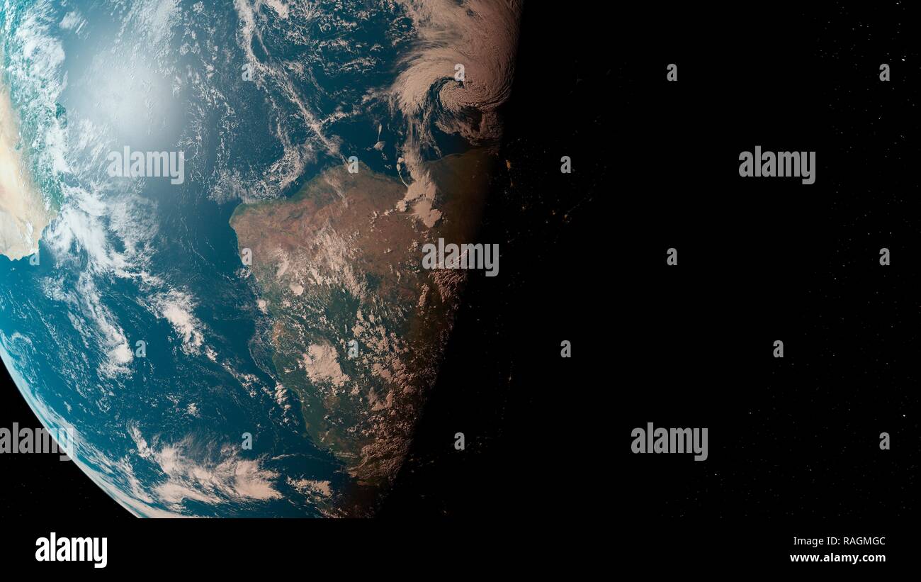 Illustration of the Earth from space Stock Photo - Alamy