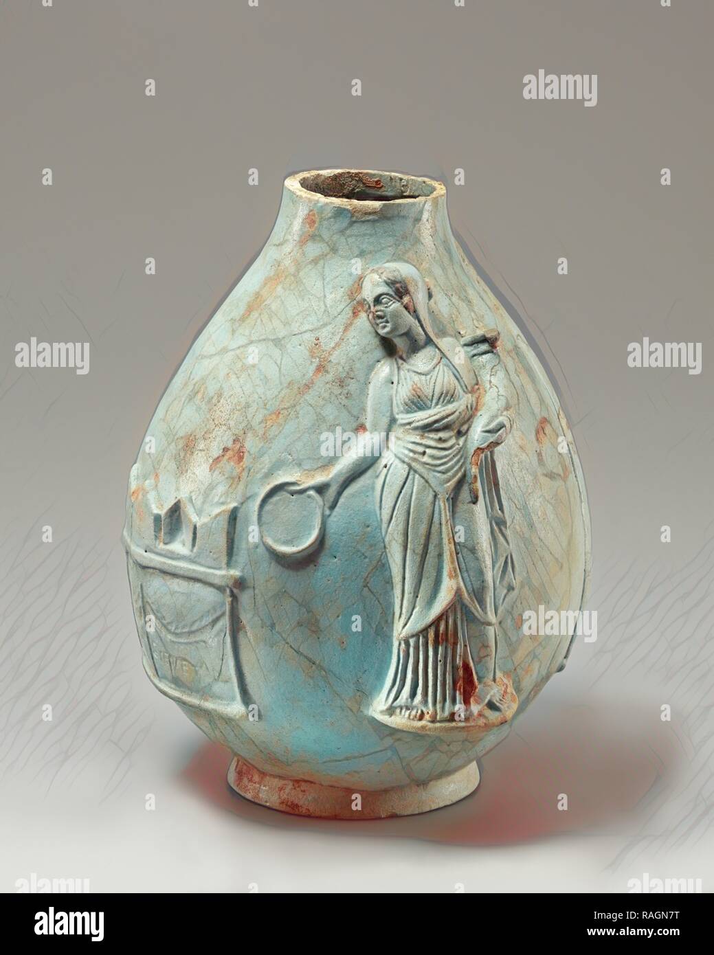 Queen's Vase with Berenike II, Egypt, 243 - 222 B.C, Faience, 22.2 × 14 cm (8 3,4 × 5 1,2 in.). Reimagined Stock Photo