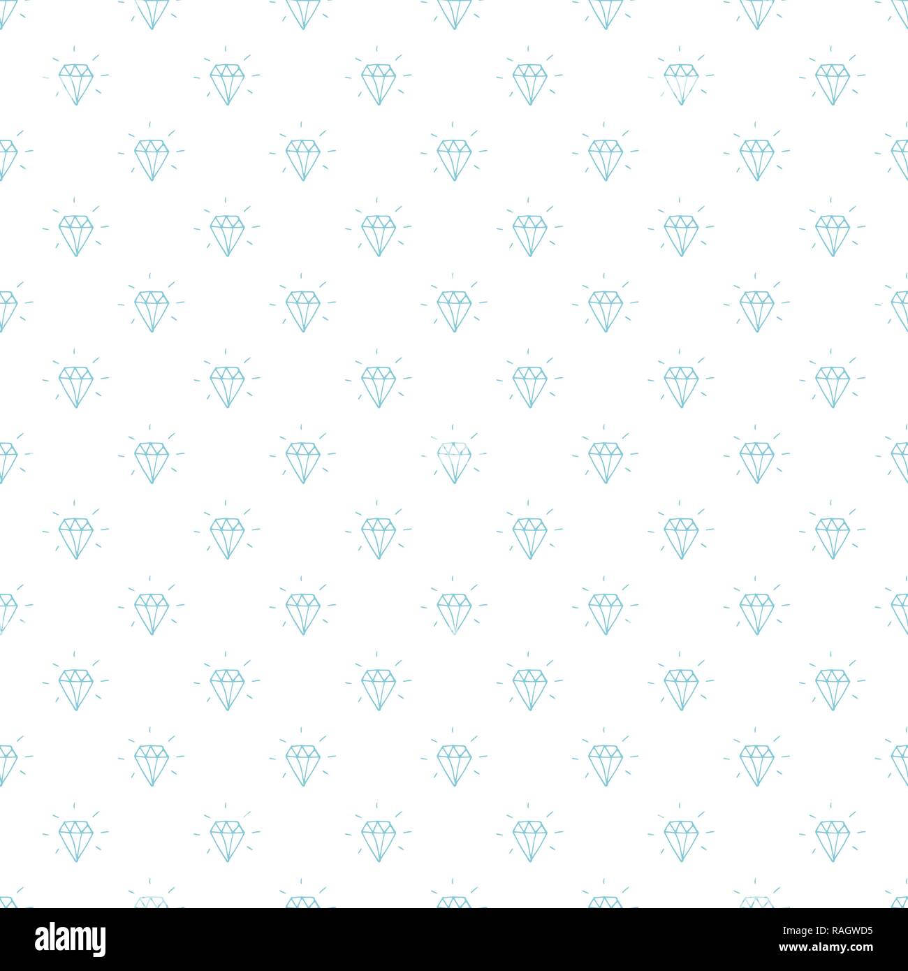 Diamond seamless pattern vector illustration. Hand drawn sketched ...