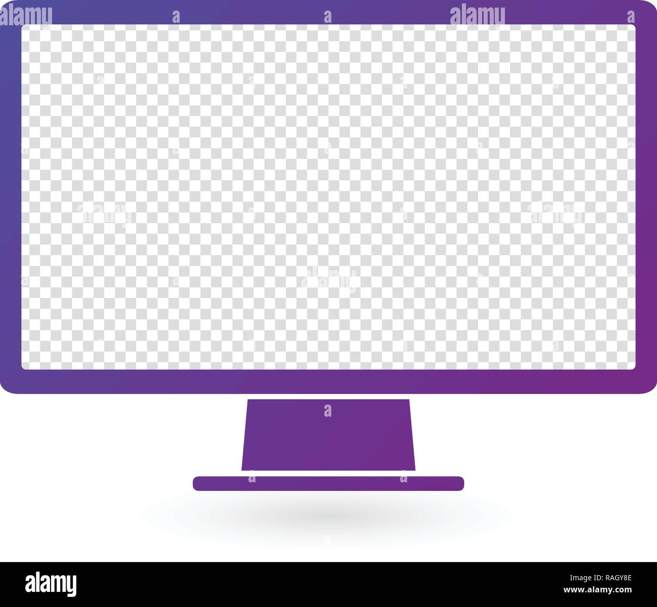 Monitor PC, Icon computer screen flat style on white background ...