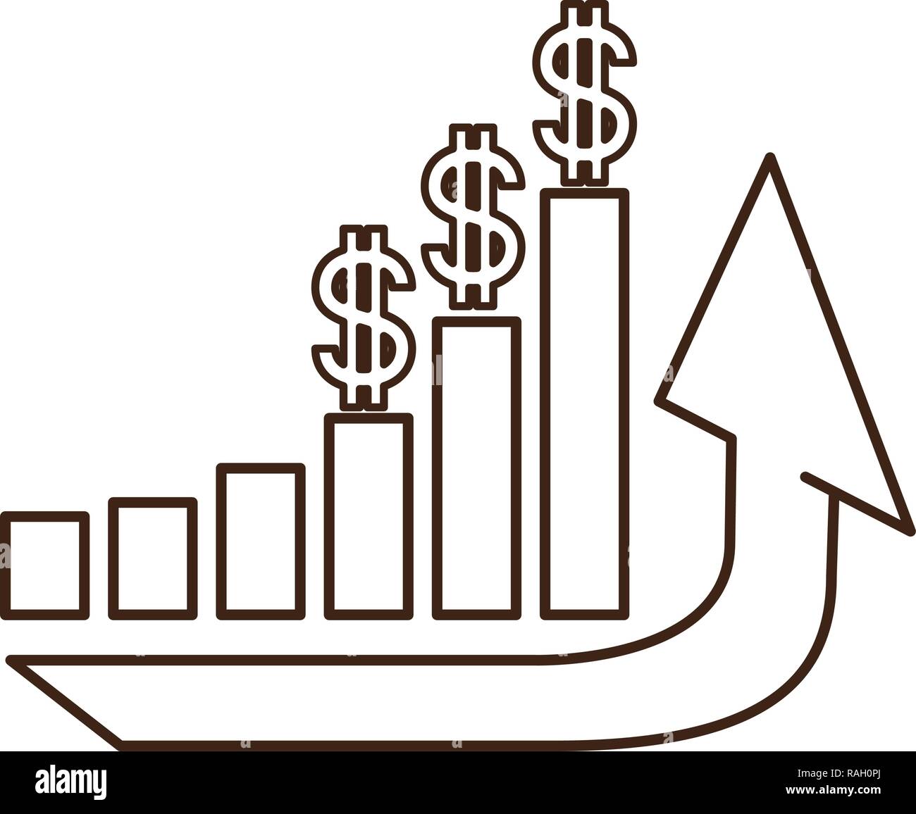 up arrow with dollar symbol isolated icon Stock Vector Image & Art - Alamy