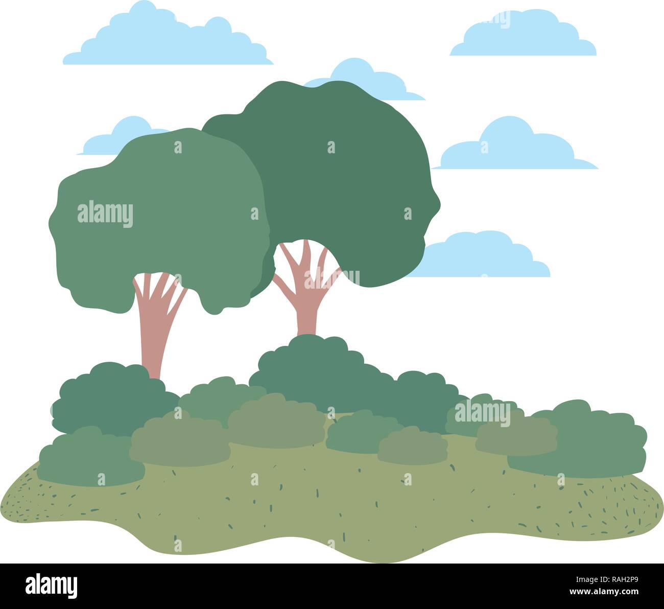trees plants with landscape isolated icon Stock Vector Image & Art - Alamy