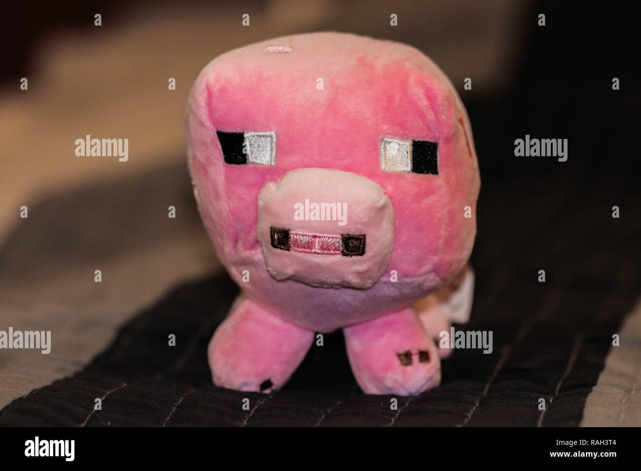 Minecraft pink pig plush Stock Photo Alamy