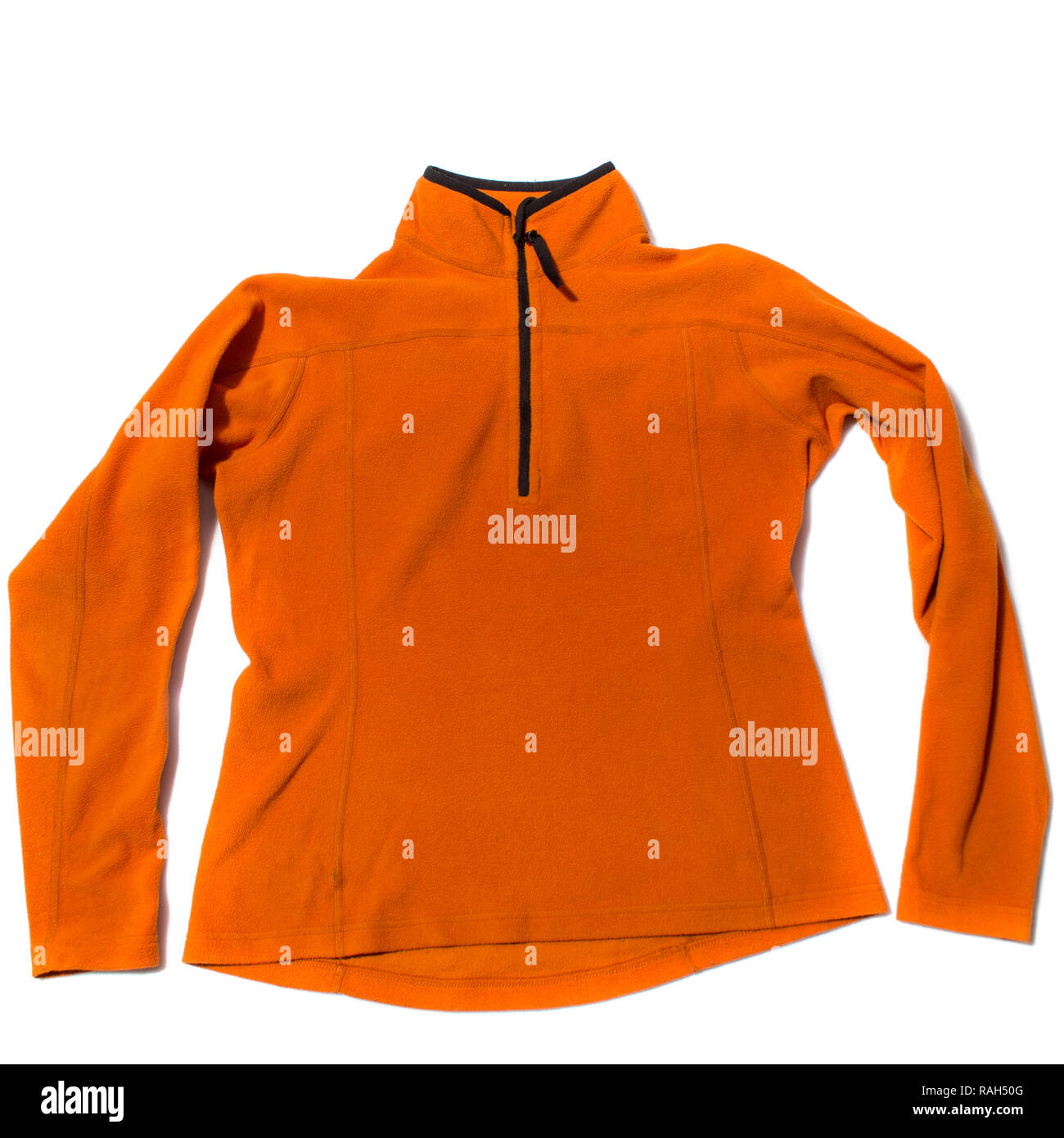 Orange fleece jacket Stock Photo
