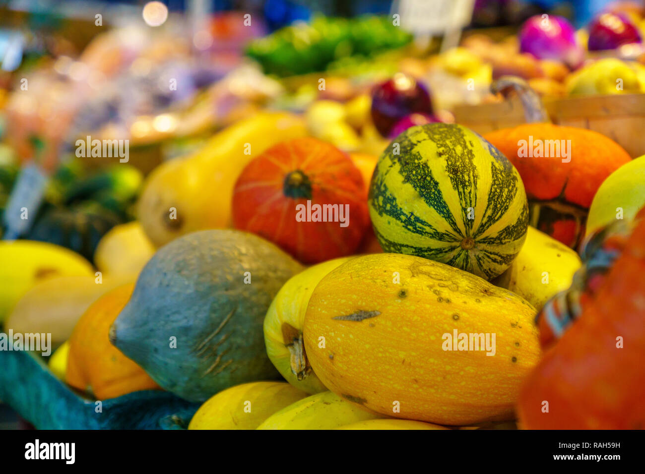 Vegetables on sale in the old port market, in Quebec City, Quebec