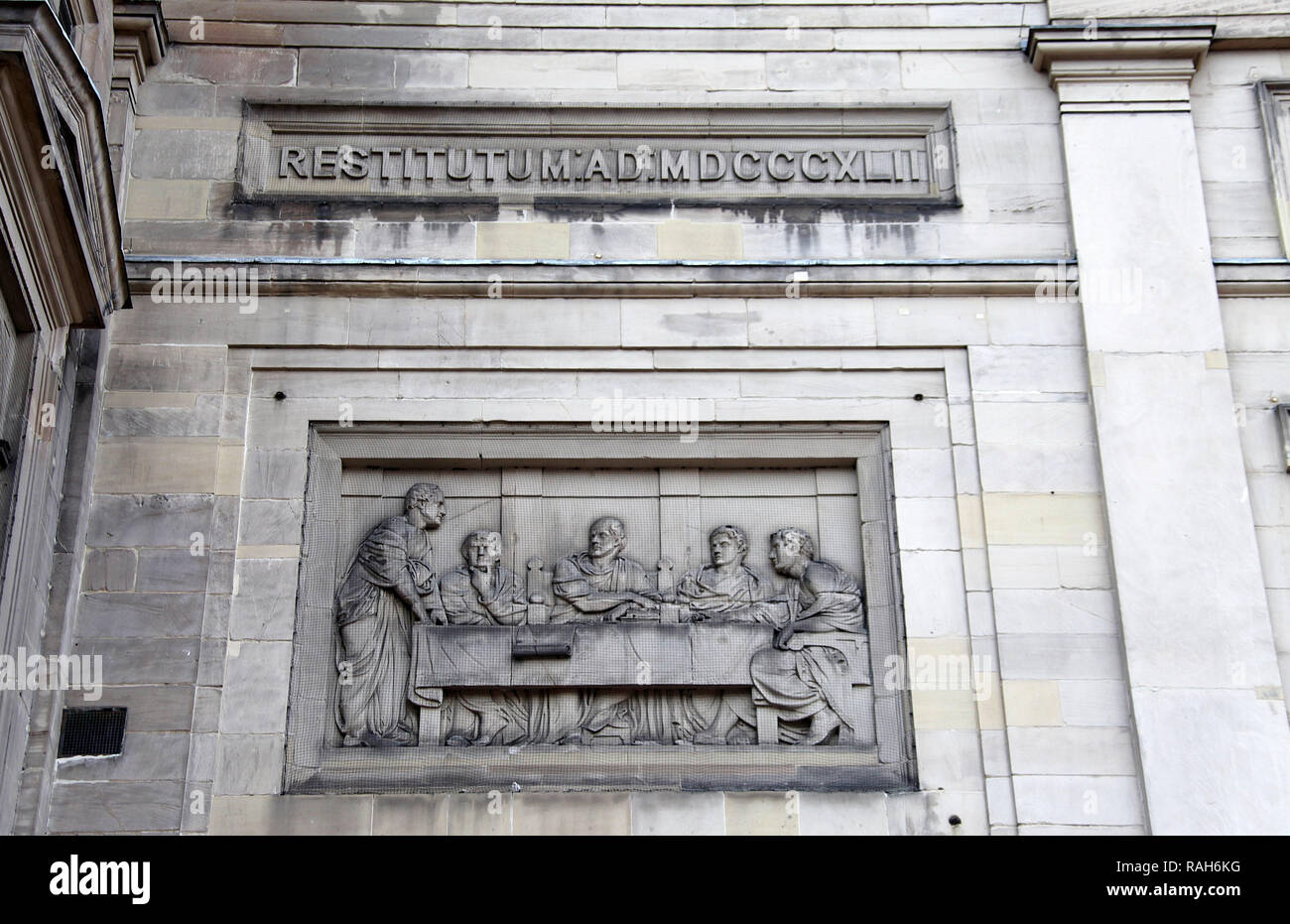 Sculptural relief on Derby Guildhall Stock Photo Alamy