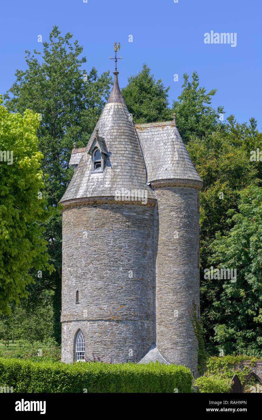Water Tower, Trelissick Garden, Feock, Cornwall, England, Great Britain Stock Photo