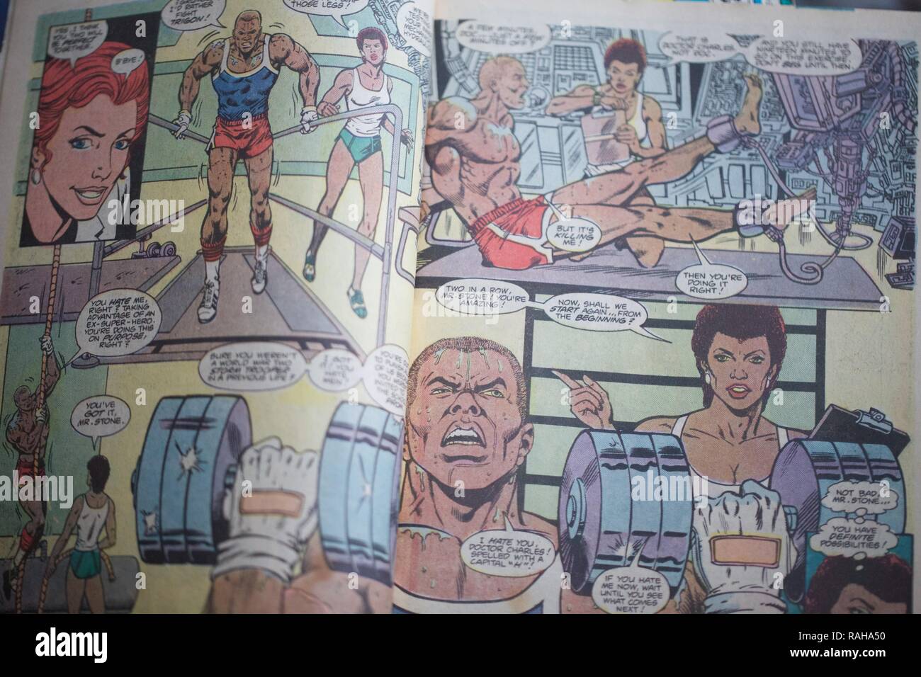 An interior of Teen Titans superhero comic book featuring a few black  characters, produced by DC Comics Stock Photo - Alamy