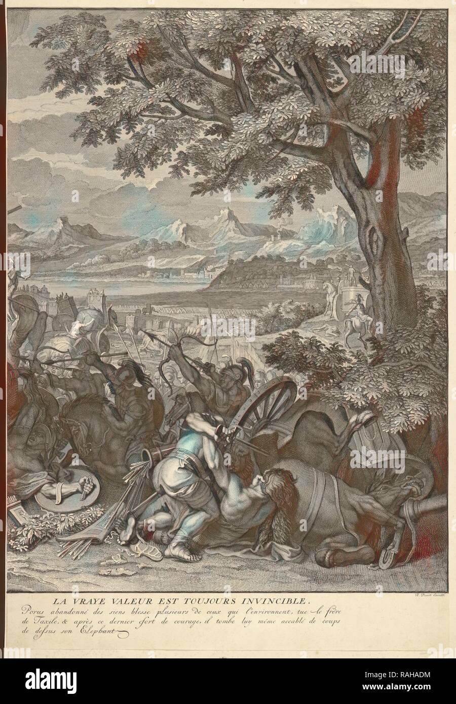 Porus in battle: right sheet, Le Brun, Charles, 1619-1690, Picart ...
