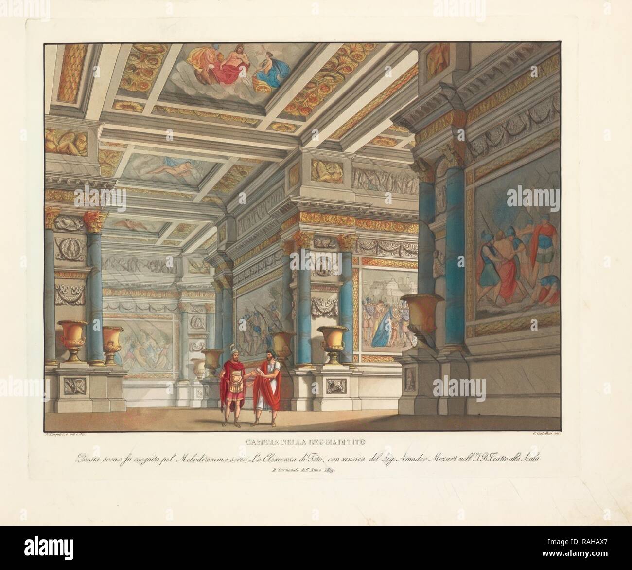 Camera nella reggia di Tito, Raccolta di varie decorazioni sceniche inventate ed eseguite per il R. Teatro alla Scala reimagined Stock Photo