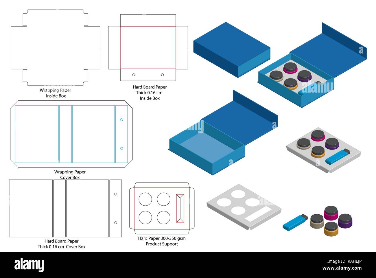 Square Paper Box Template With Lid