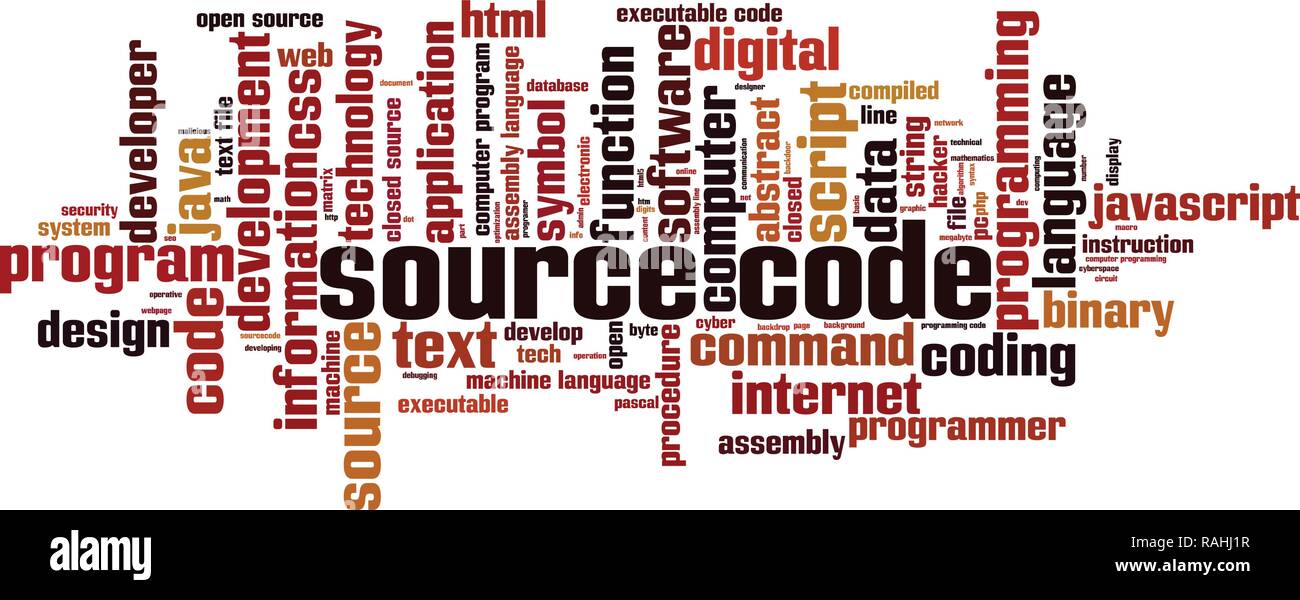 Source code word cloud concept. Vector illustration Stock Vector Image ...