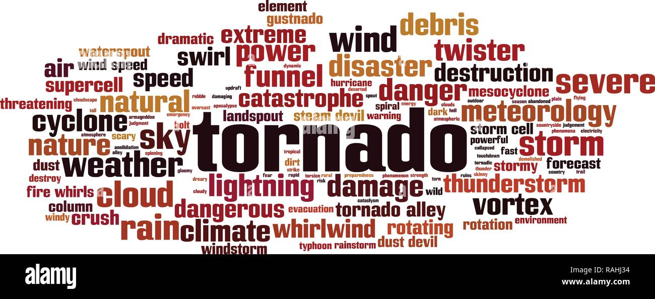 Tornado word cloud concept. Vector illustration Stock Vector