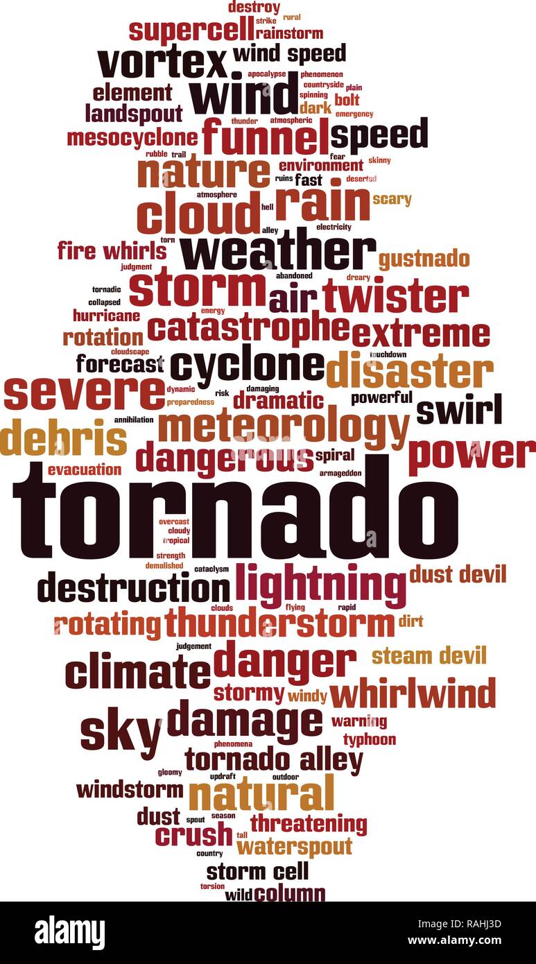 Tornado word cloud concept. Vector illustration Stock Vector Image