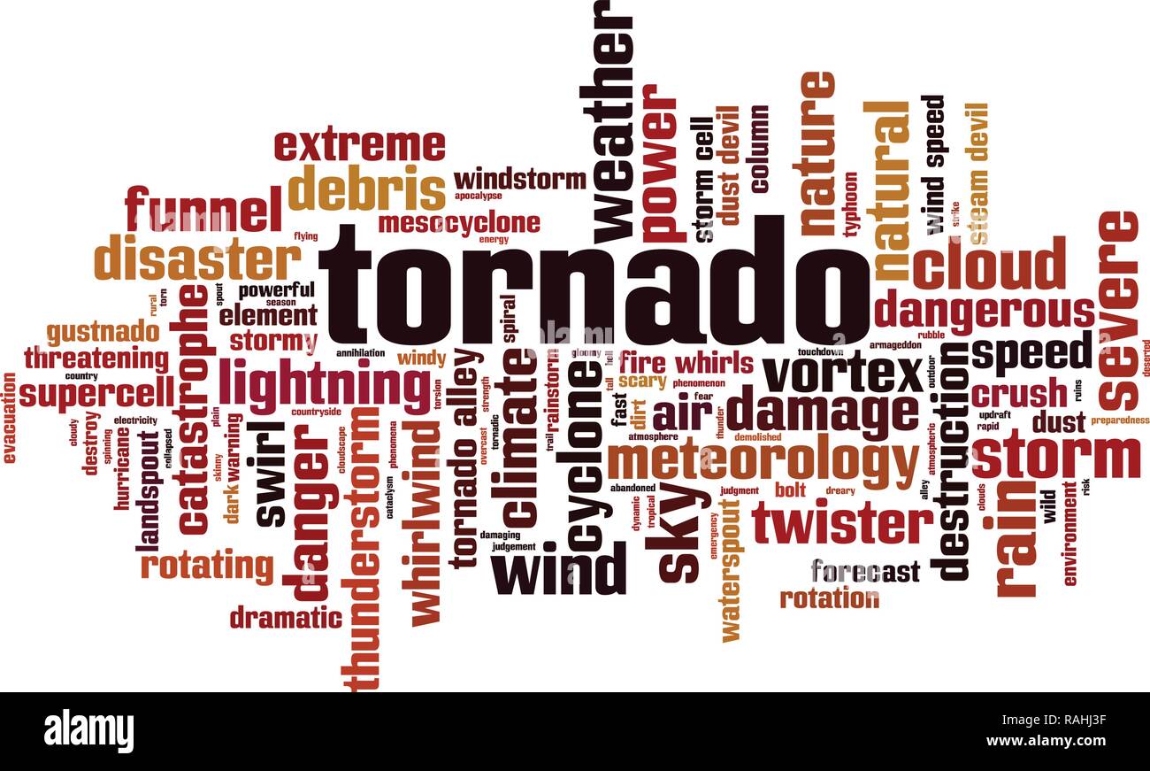Tornado word cloud concept. Vector illustration Stock Vector