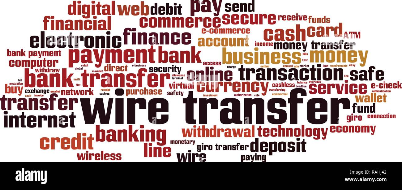 Wire Transfer Word Cloud Concept Vector Illustration Stock - 