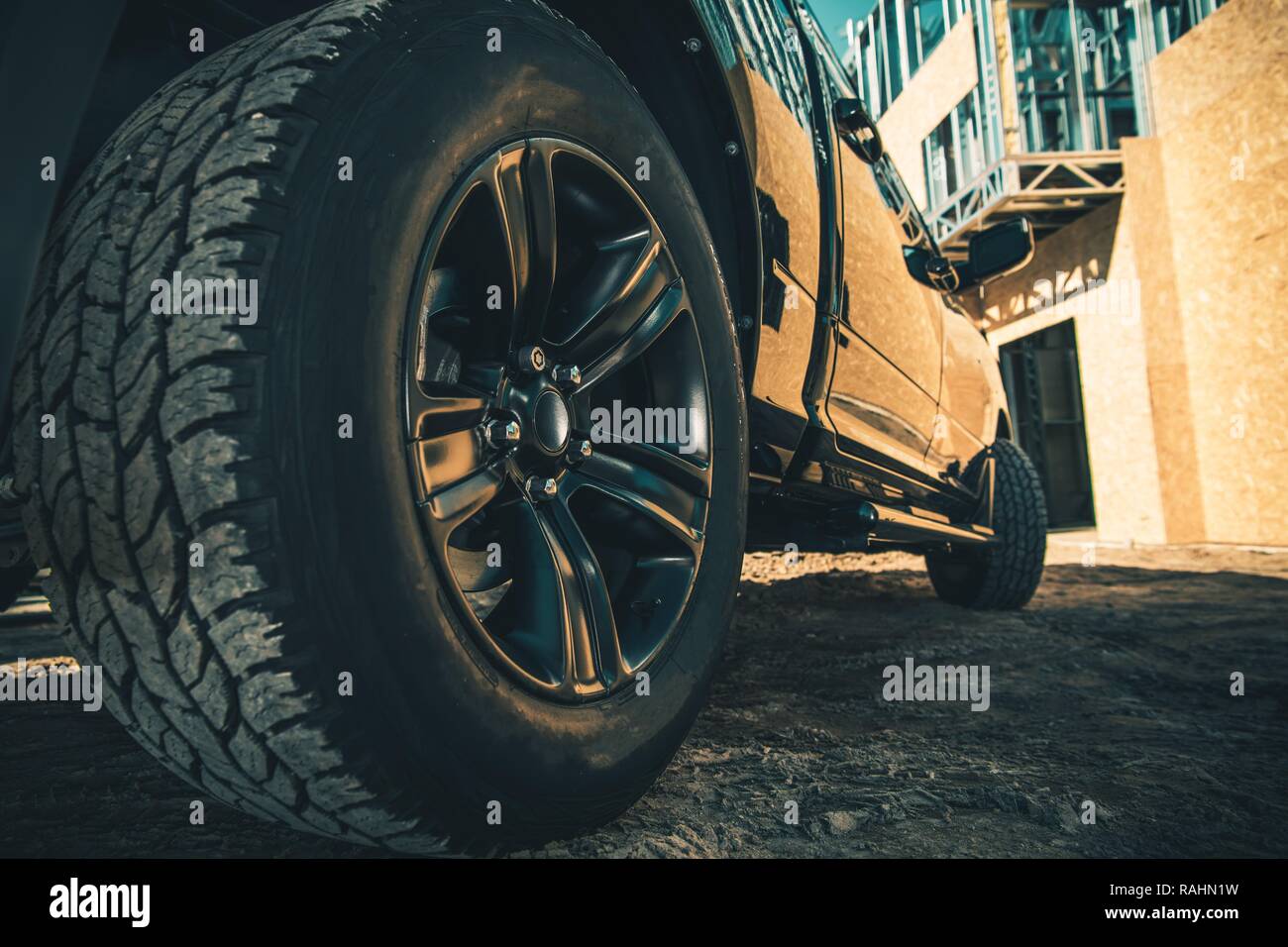 Using Modern Pickup Truck or Car For Business Purpose Concept Photo