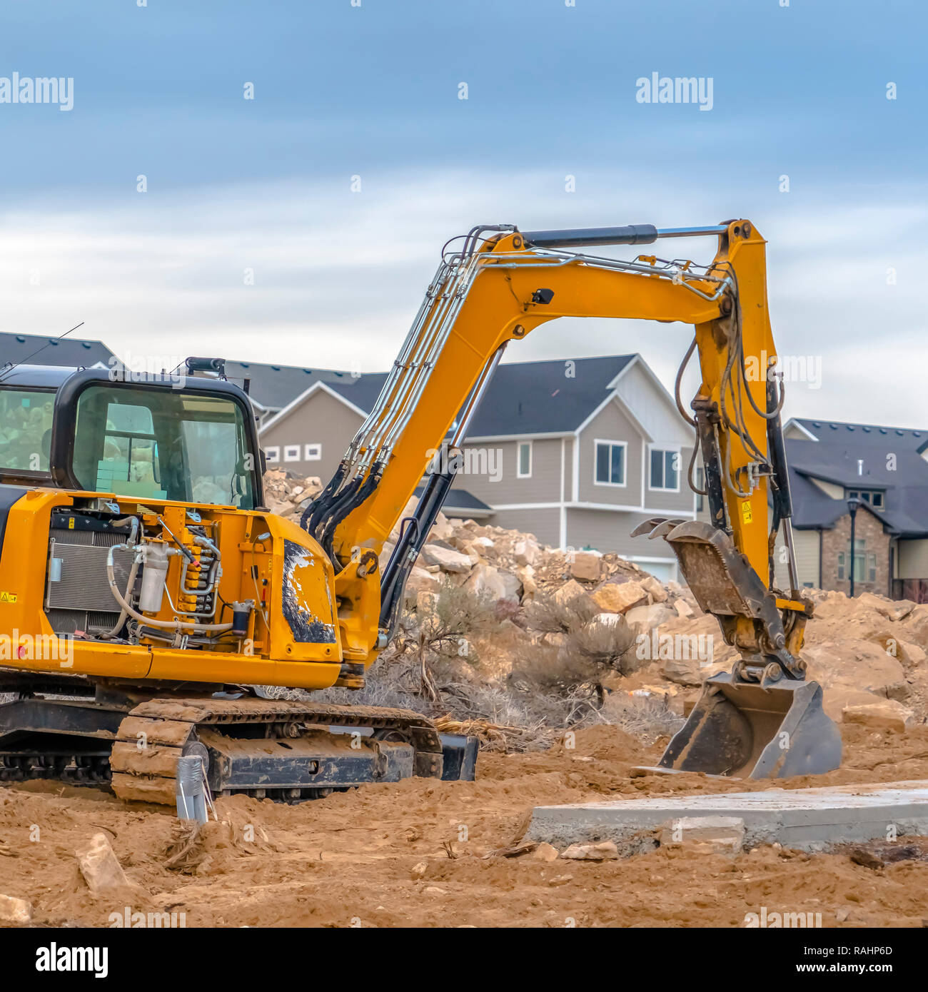 Excavator On Mountain High Resolution Stock Photography and Images - Alamy