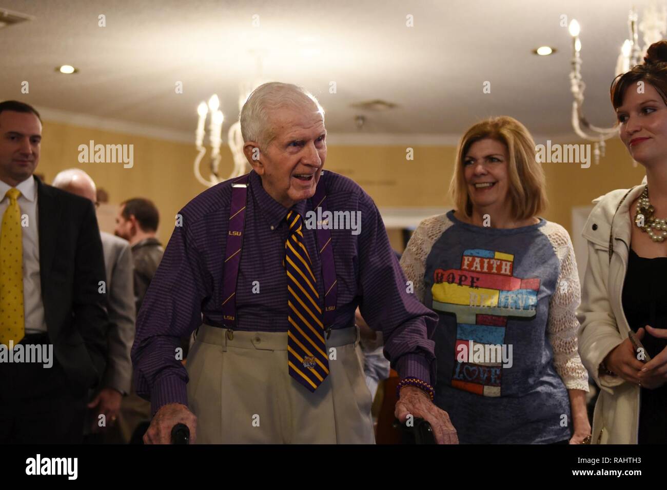 Raymond Odom, 93yearold World War II veteran, greets friends and