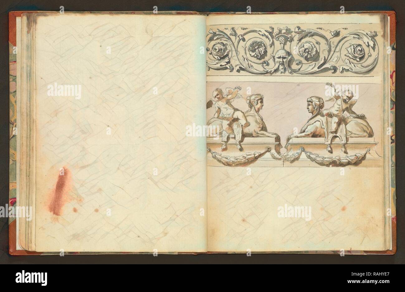 Sketchbook Of Ornamental And Decorative Designs 18th Century Pencil Pen And Wash Drawings Late 18th Century The Reimagined Stock Photo Alamy