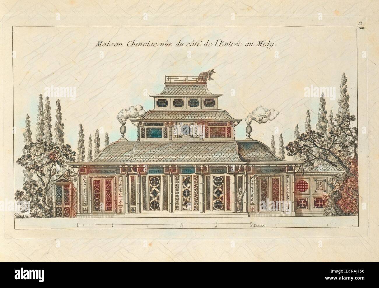 Maison Chinoise vûe du côté de l'Entrée au Midy, Detail des nouveaux ...