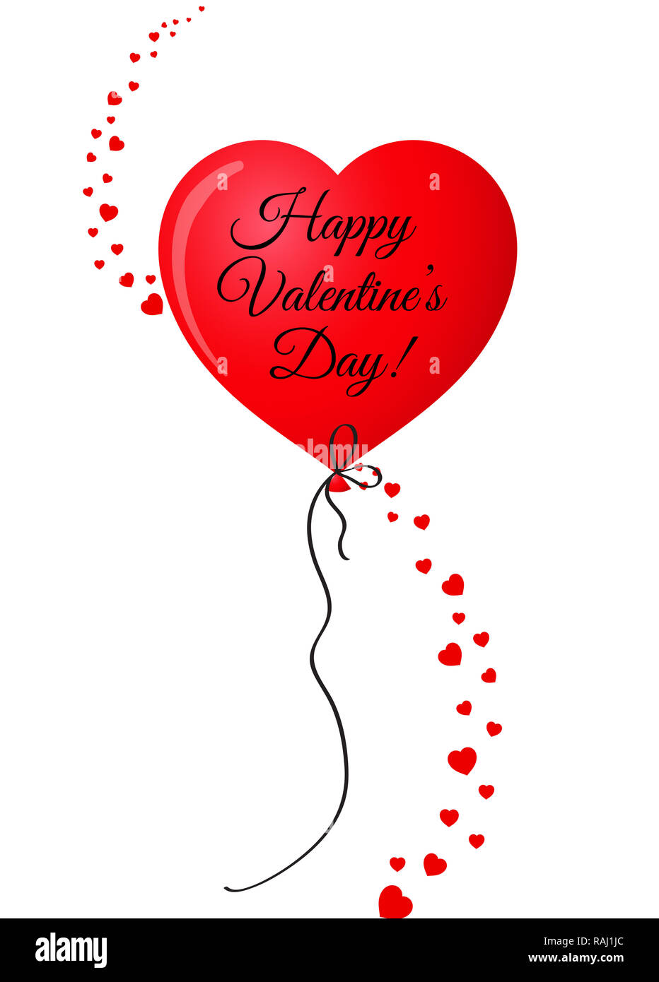 Ruby red realistic heart shaped helium balloon with vertical wave made ...