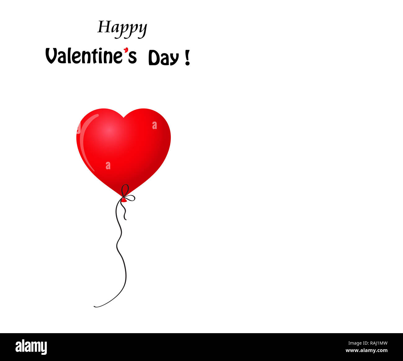 Happy Valentine's day greeting card with red realistic heart shaped ...