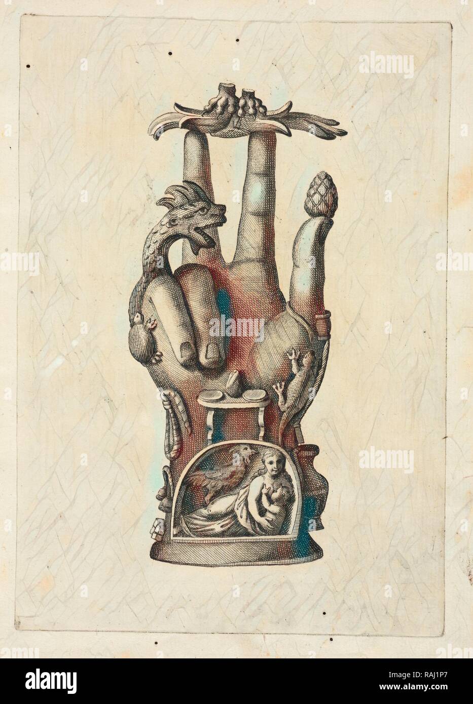 Mano di bronzo, detta Pantea, Alcuni monumenti del Museo Carrafa, Daniele, Francesco, 1740-1812, Engraving, etching reimagined Stock Photo