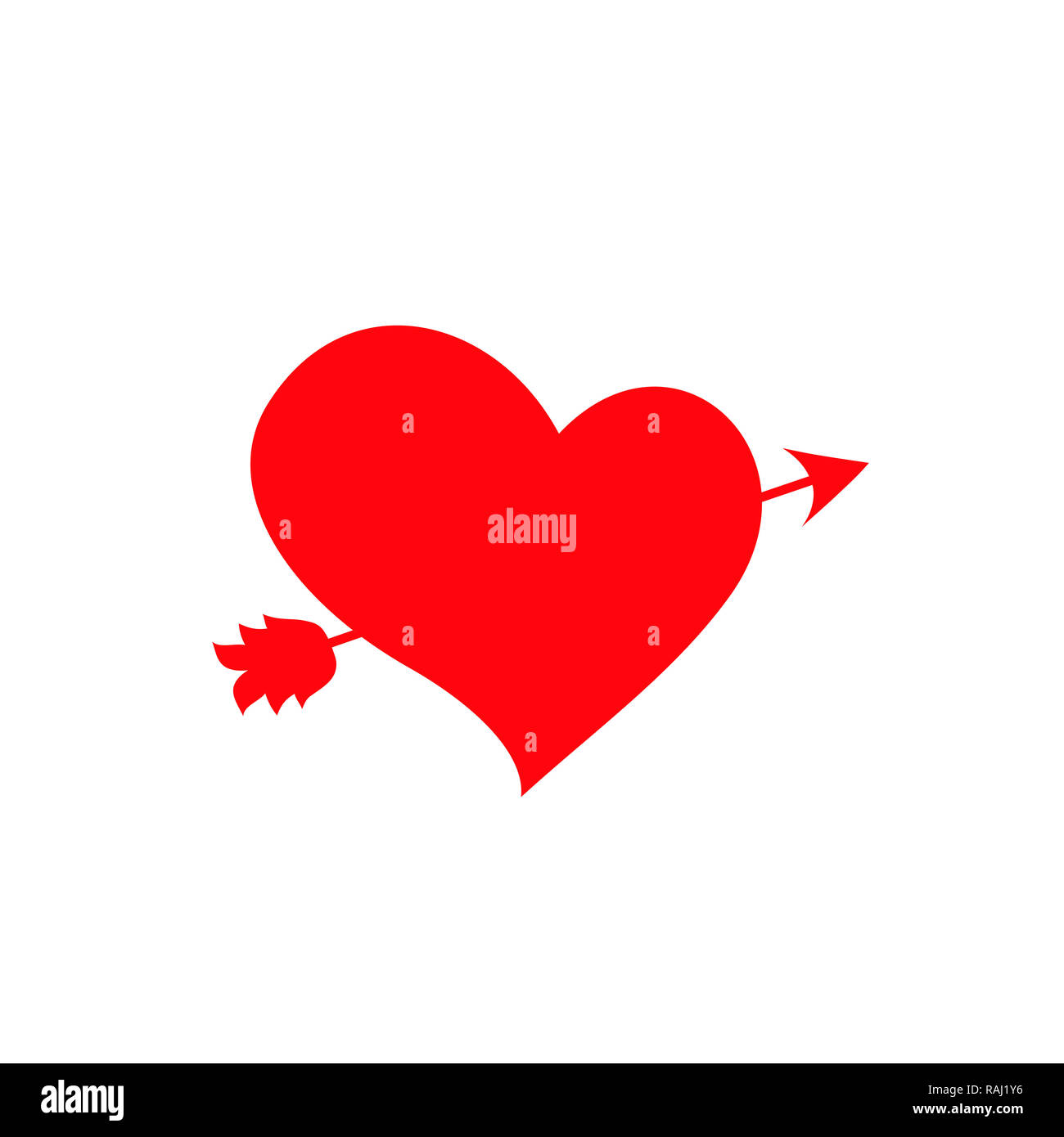 Arrow heart icon. Red love line sign. Valentines day symbol isolated on ...