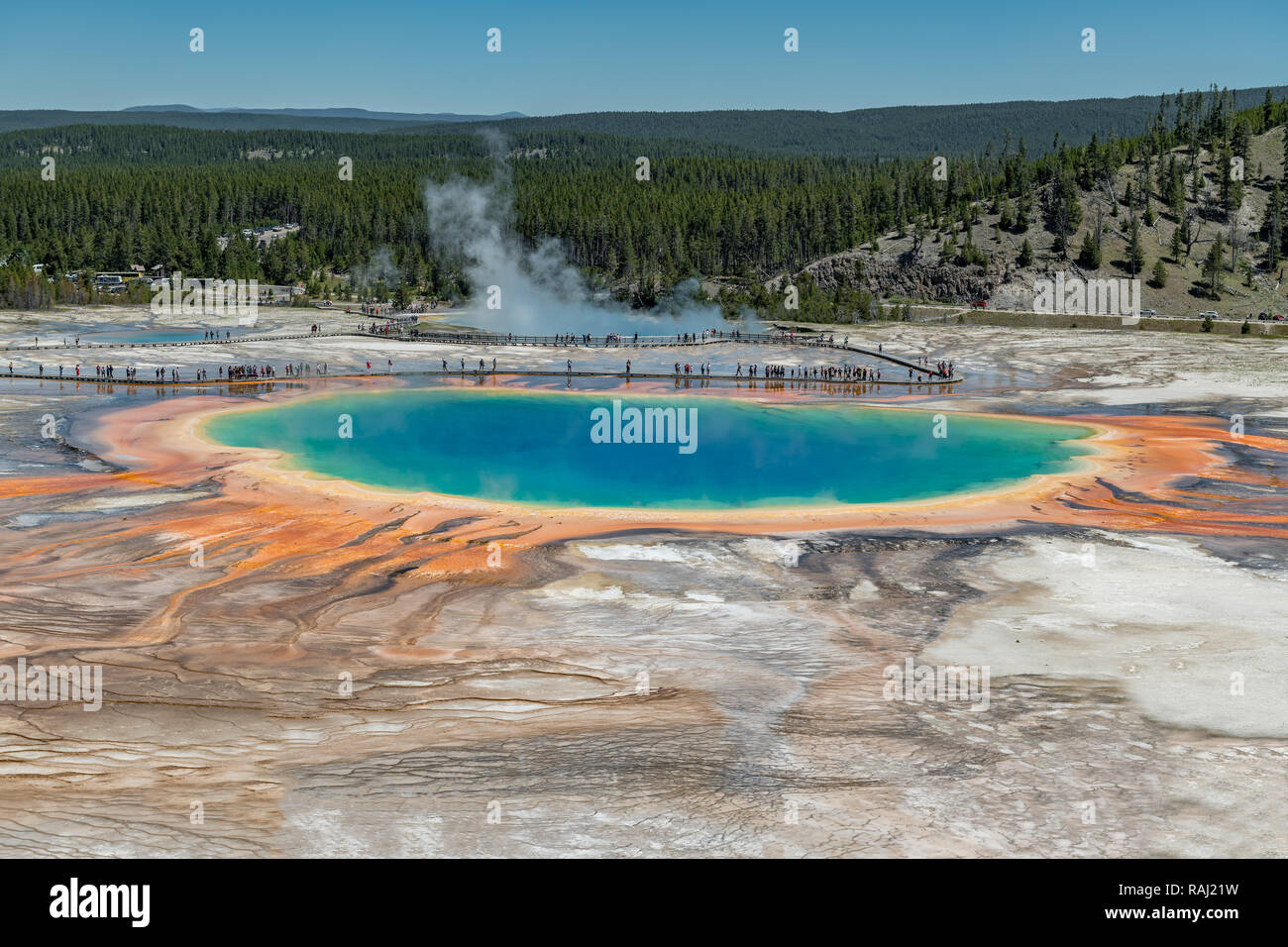 Grand Prismatic Spring. Hot springs. Yellowstone National Park. Wyoming. USA. Stock Photo