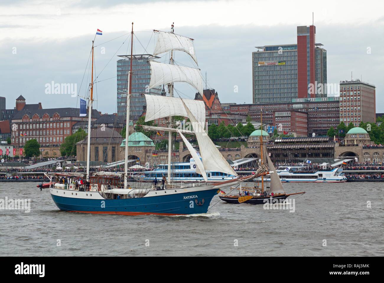 Antigua sailing ship, parade of ships, anniversary of the Port of Hamburg Stock Photo