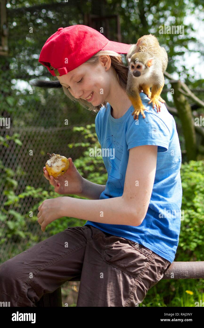 Girls and monkeys hi-res stock 