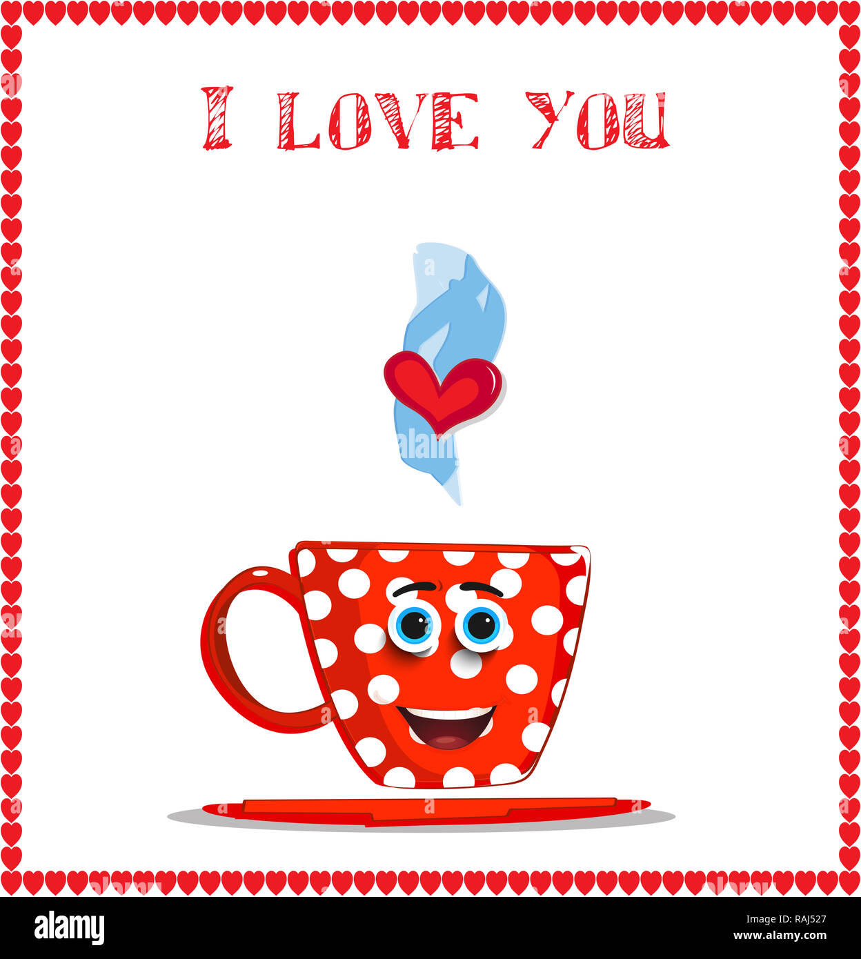https://c8.alamy.com/comp/RAJ527/i-love-you-card-with-cute-smiling-red-mug-with-white-polka-dots-pattern-framed-with-hearts-border-illustration-love-clip-art-greeting-card-invit-RAJ527.jpg