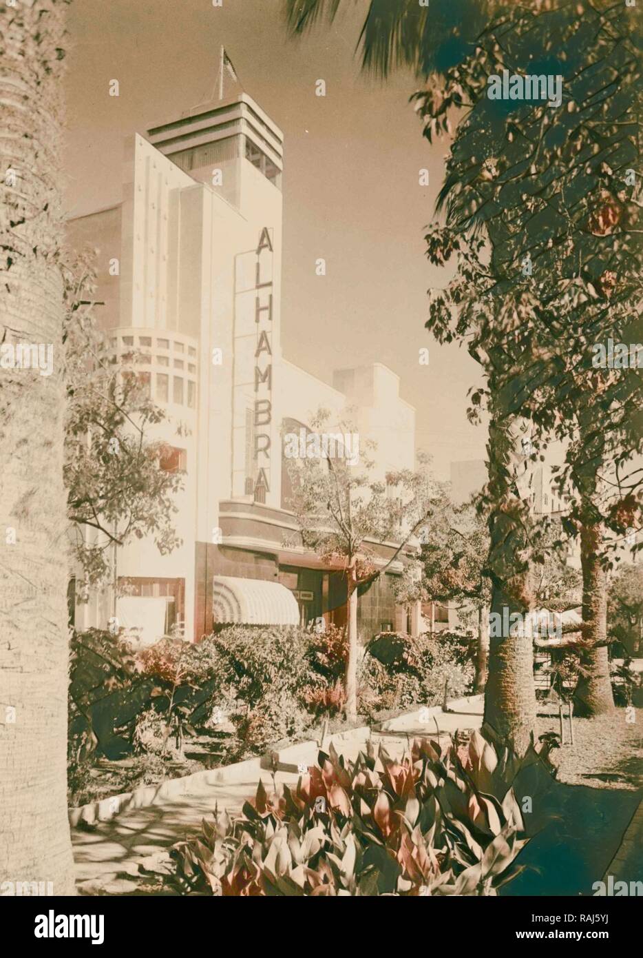 Jaffa, Alhambra Cinema. Arab cinema in Jaffa, 'Alhambra'. 1937, Israel