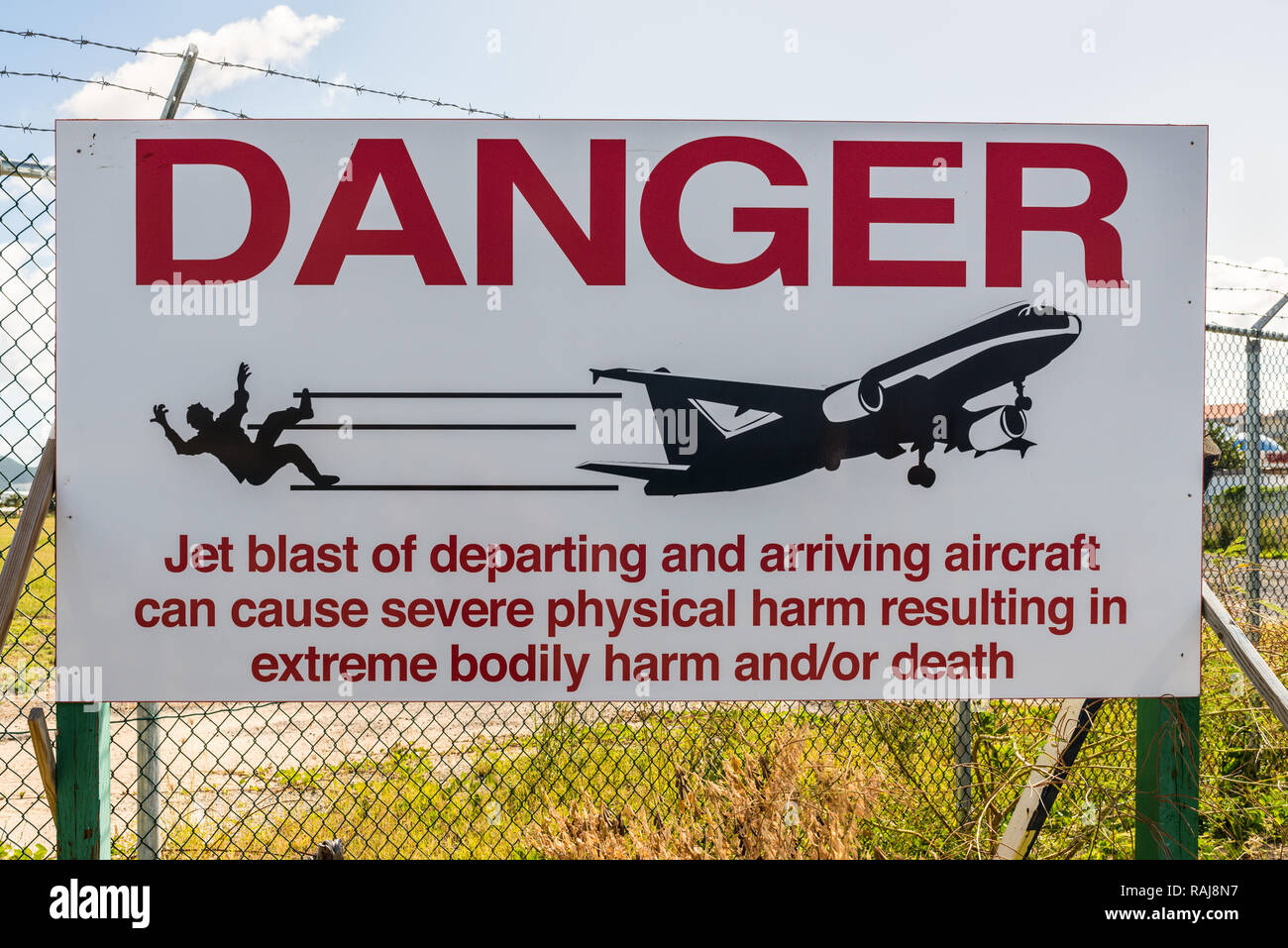 Simpson bay, Saint Maarten December 17, 2018 Closeup view of sign