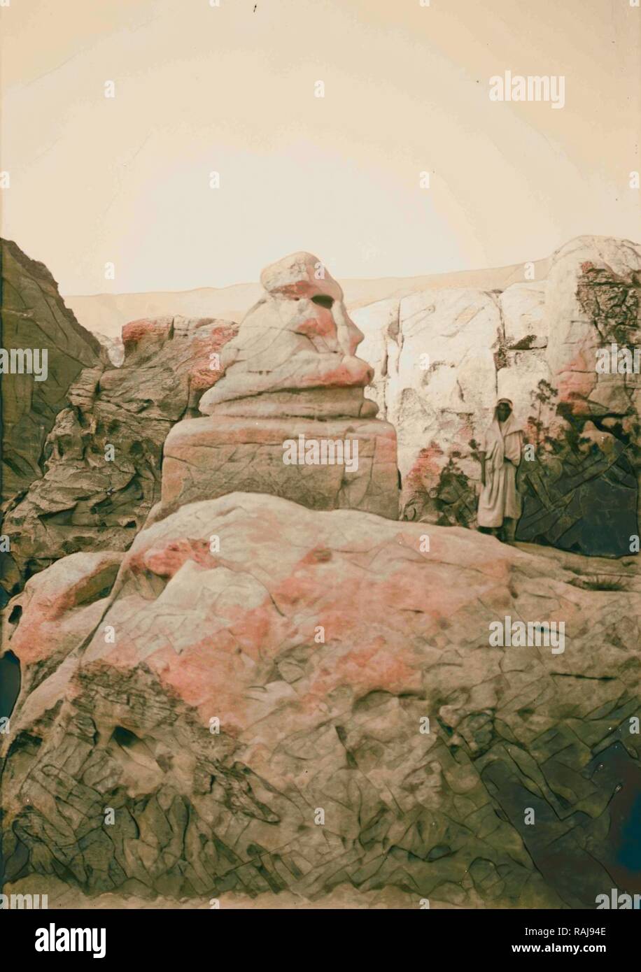 Tombs with snake, Petra. 1898, Jordan, Petra (Extinct city). Reimagined