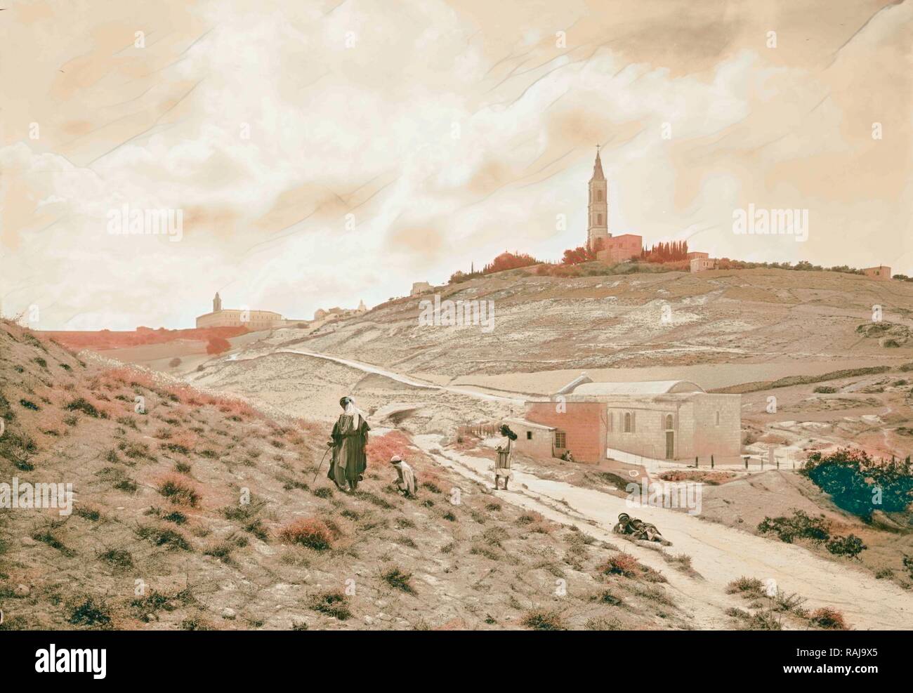 Jerusalem ElKouds Site of Bethpage, Bethphage 1898, Israel. Reimagined