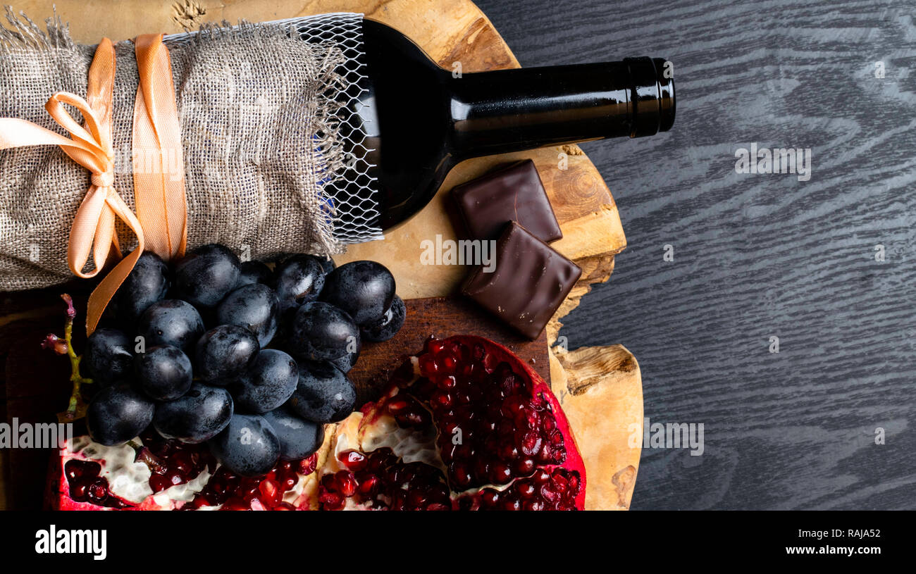 Foods containing iron and resveratrol, Healthy eating concept Stock