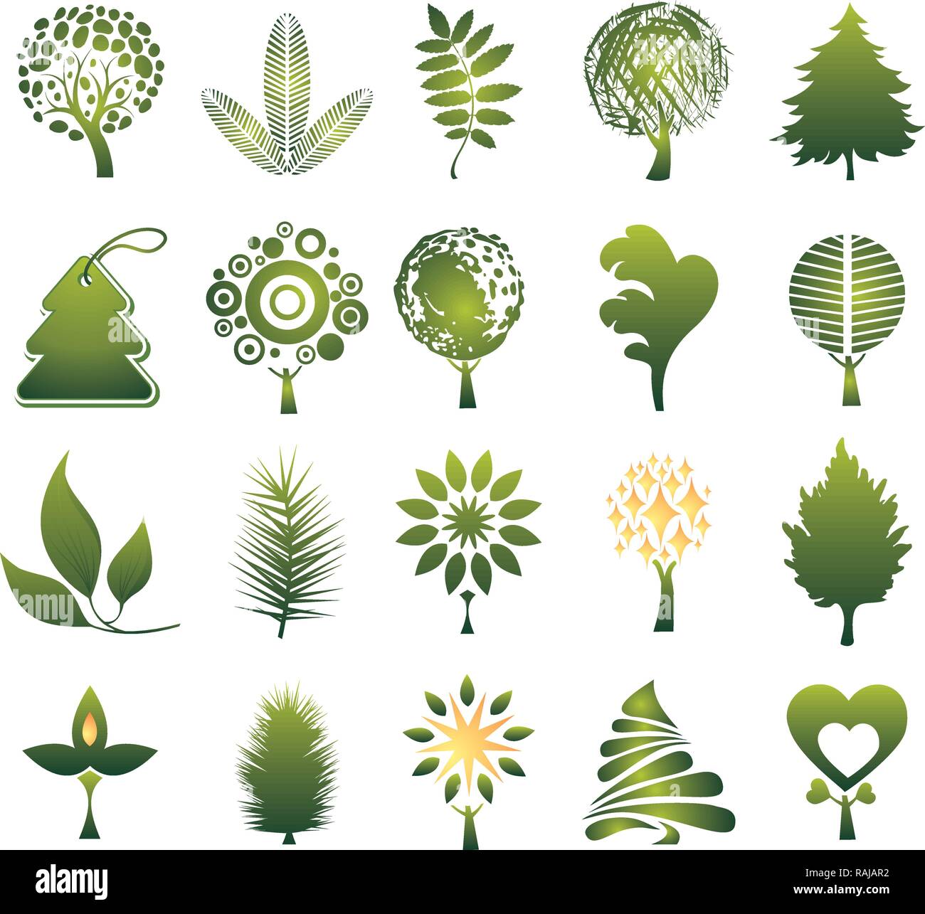 Collection Eco Design Elements, Isolated On White Background, Vector Illustration Stock Vector