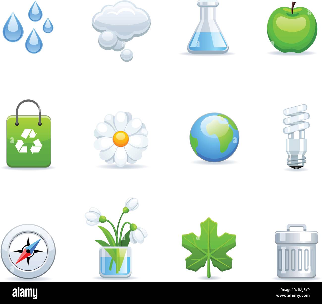 Collection Eco Design Elements, Isolated On White Background, Vector Illustration Stock Vector
