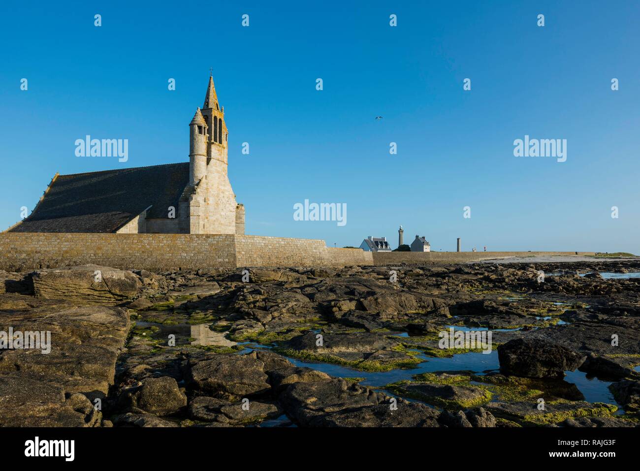 Chapel at the sea, Notre Dame de la Joie, Penmarc'h, Finistere, Brittany, France Stock Photo