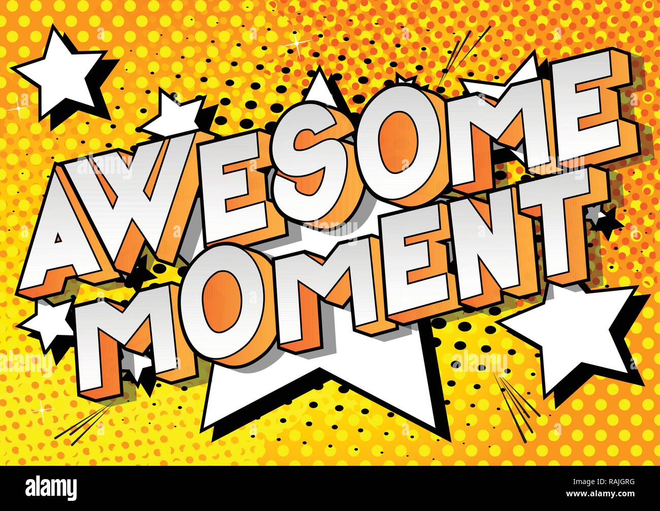 Awesome Moment Vector Illustrated Comic Book Style Phrase On Abstract