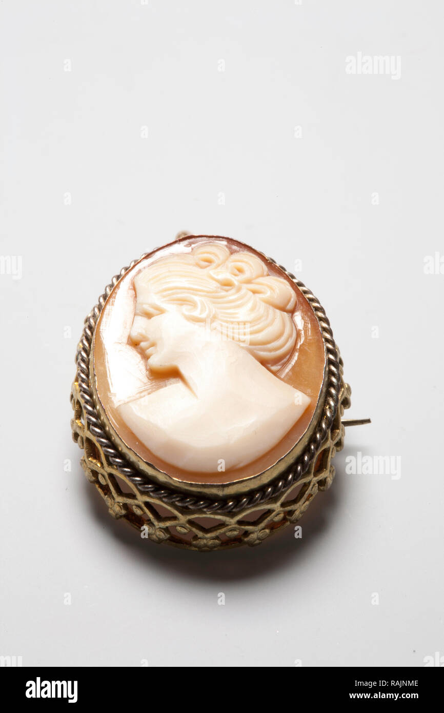 Vintage Italian Cameo Brooch Stock Photo