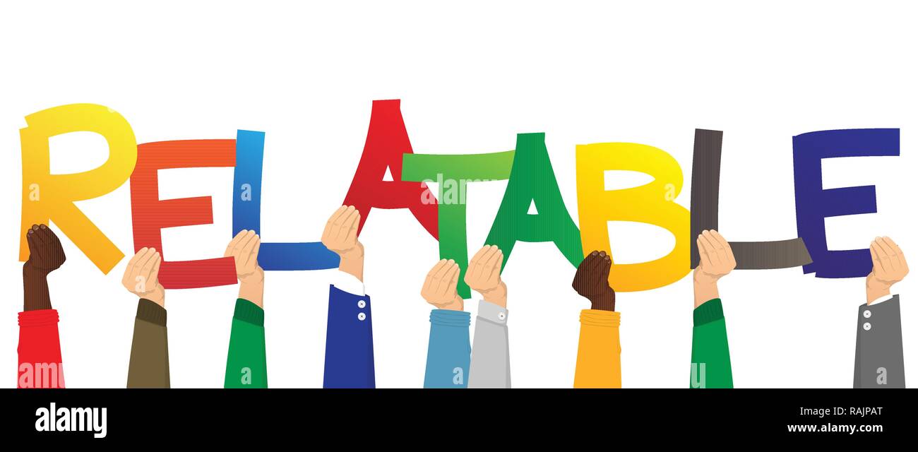 Diverse hands holding letters of the alphabet created the word