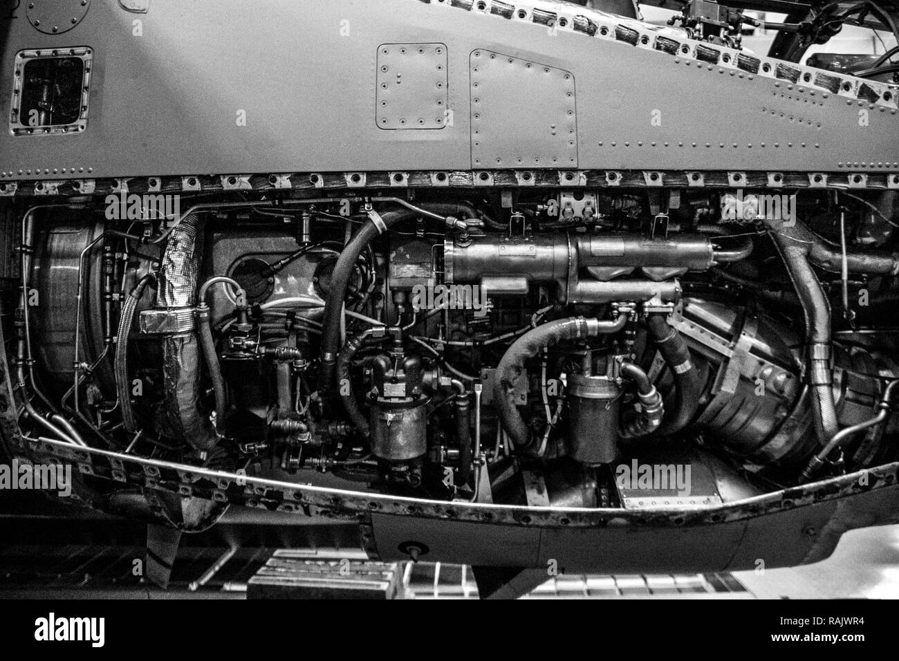 Members from the 179th Airlift Wing, Mansfield, Ohio perform an isochronal inspection of a C-130H Hercules Feb. 10, 2017.  The 179th Airlift Wing is always on a mission to be the first choice to respond to community, state and federal missions with a trusted team of highly qualified Airmen. Stock Photo