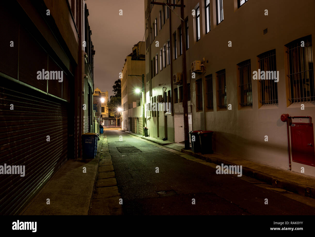 empty backstreet at night Stock Photo - Alamy